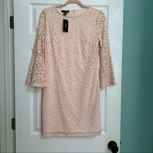 NWT ALFANI Lace Dress (Silver Peony) Blush Pink Wedding, Shower. Size 6 Petite